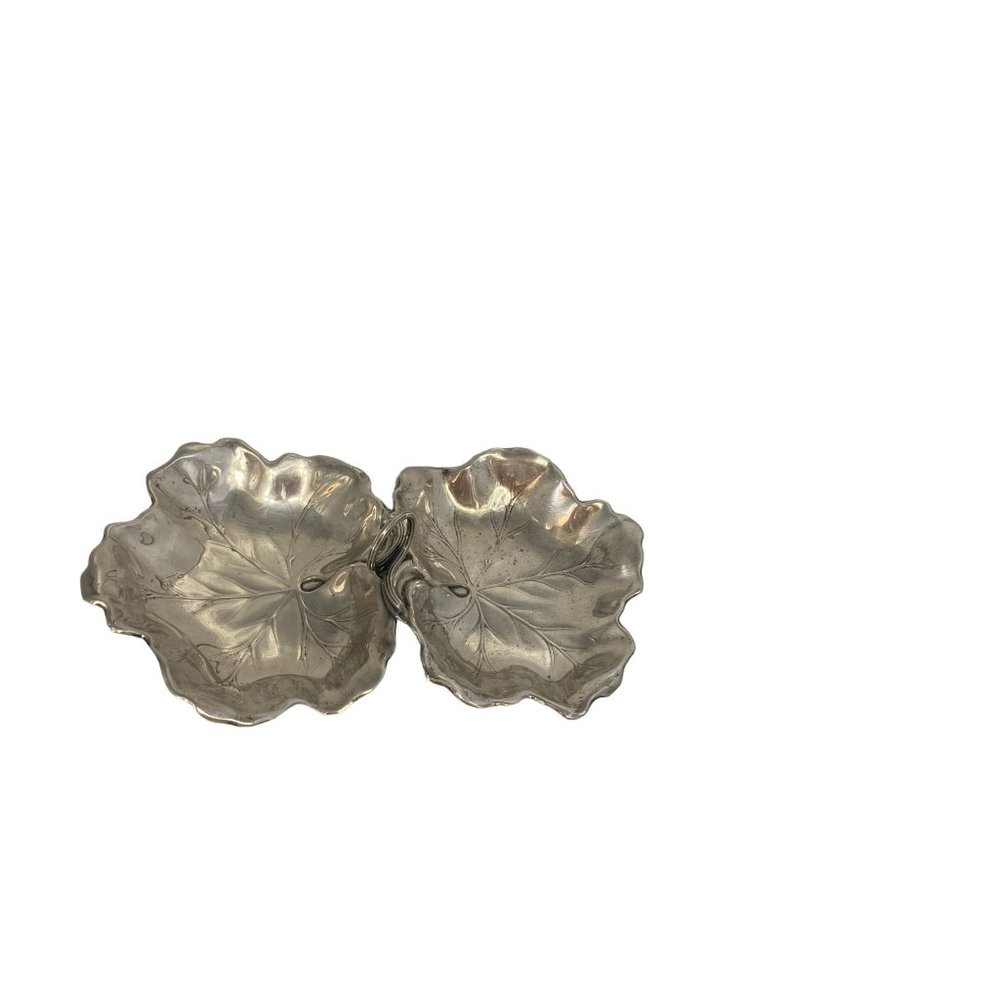 Vintage Sterling Silver Reed and Barton Double Leaf Candy Dish or Trinket Tray